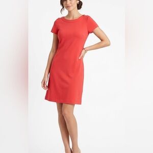 Talbots 100% cotton Coral-Red Short Sleeve Mini Dress